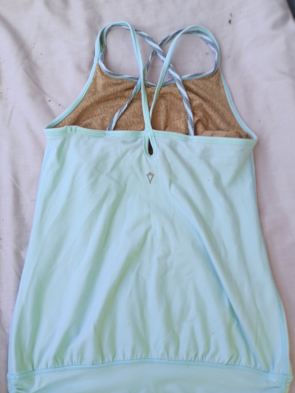 ivivva Athletica Girls Size 12 Mint Athletic Tank with Built-In Shelf Bra - Picture 5 of 9